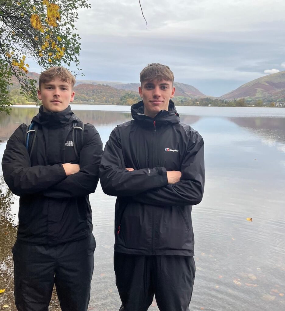 Harry and Luke in the Lake District.
