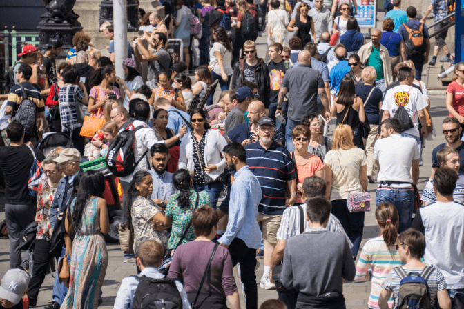 busy crowd of people when travelling