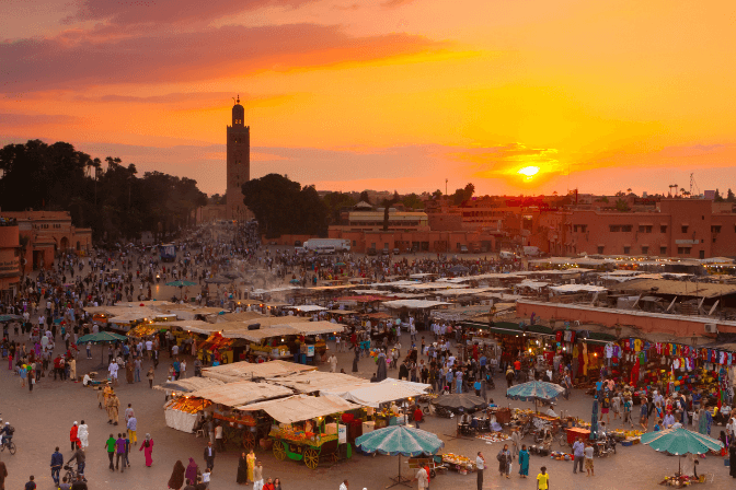 sunset in marrakech