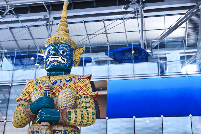 statue at bangkok airport