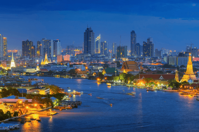 bangkok sky view at night