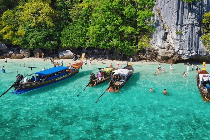 monkey beach koh phi phi