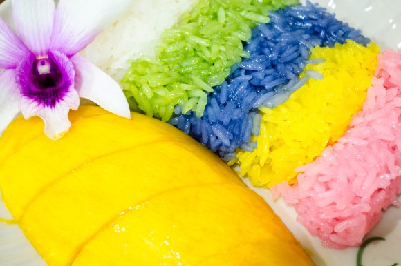 colourful mango sticky rice